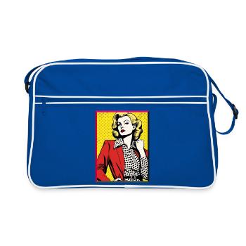 Pop Art Lady Red Blazer À Pois Chemisier Mode - Sac Retro - bleu/blanc - Devant