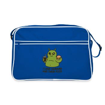 Un gastronome extraterrestre aime les humains - Sac Retro - bleu/blanc - Devant
