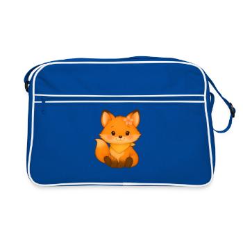 Little fox with flower and collar - Retro Bag - blue/white - Front