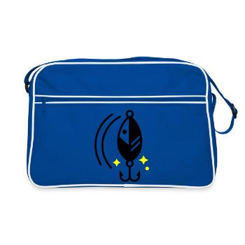 angelkoeder-blinker-haken-icon - Retro Tasche - Blau/Weiß - Vorne