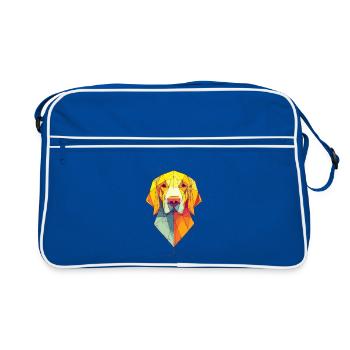 Geometric Dog Portrait - Retro Bag - blue/white - Front