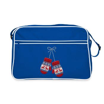 Moufles de Noël brodée (imprimé) - Sac Retro - bleu/blanc - Devant