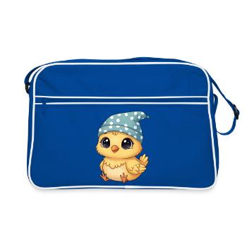 Poule en bonnet de nuit en polka - Sac Retro - bleu/blanc - Devant