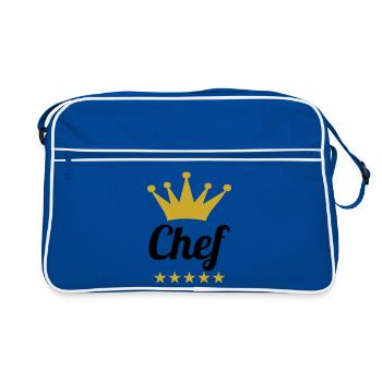 Toque Chef - Cuisine - Cuisinier - Sac Retro - bleu/blanc - Devant