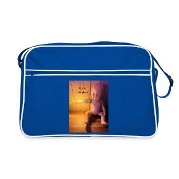LichtDoll Kunst Is ok Im Fine - Retro Tasche - Blau/Weiß - Vorne