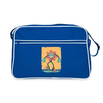 Motif fleur de protection énergétique - Sac Retro - bleu/blanc - Devant