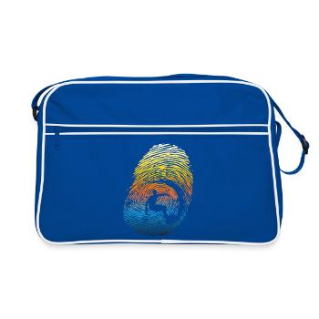 Sunset Rainbow Surf Fingerabdruck - Retro Tasche - Blau/Weiß - Vorne