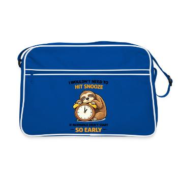 Hit Snooze So Early Sloth - Retro Bag - blue/white - Front