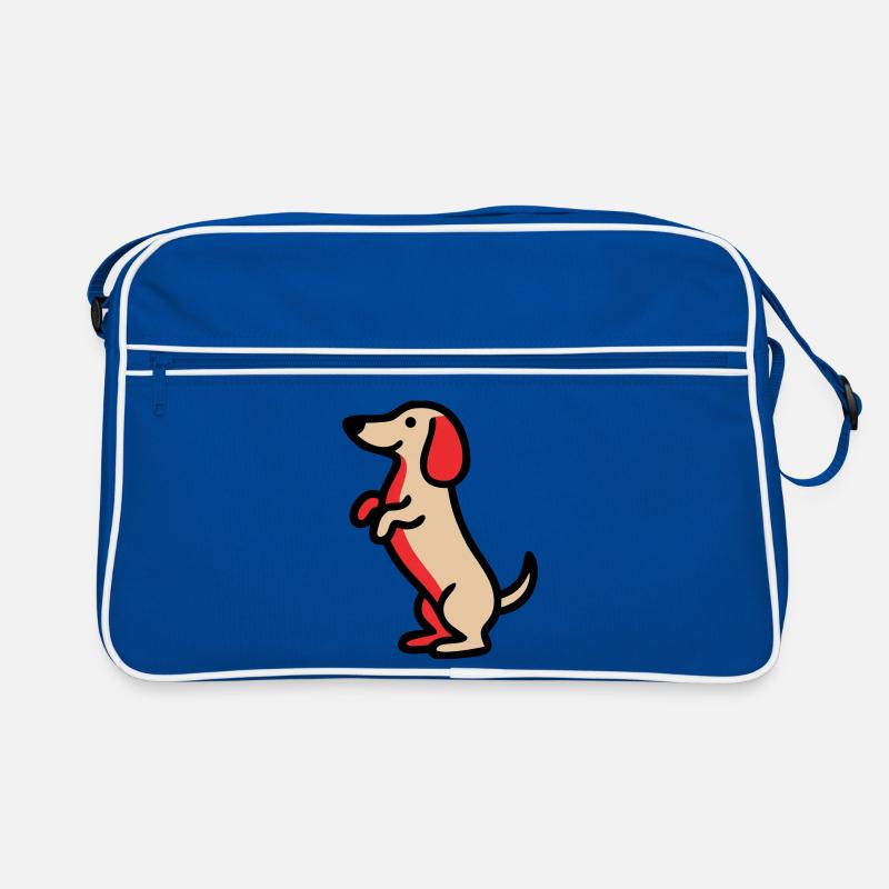 Süßer Dackel Hund Männchen Comic Retro Tasche