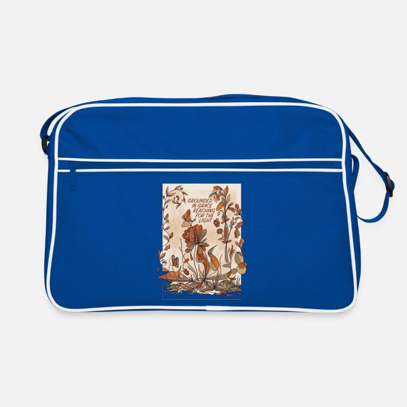 Ancrée dans la grâce, une flore en quête de lumière - Sac Retro - bleu/blanc
