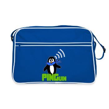 PINGuin Nerd blague Geek Humour IT - Sac Retro - bleu/blanc - Devant