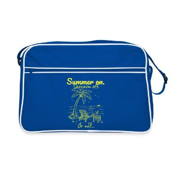 Summer on. Sarcasm off. Yellow. - Retro Bag - blue/white - Front