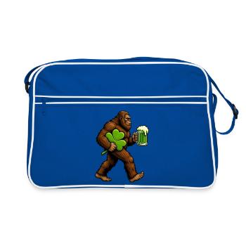 Bigfoot-Kleeblatt-Lustiger St. Patrick's Day Bigfo - Retro Tasche - Blau/Weiß - Vorne