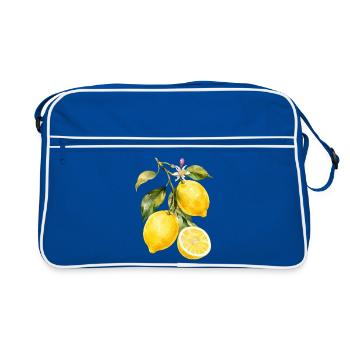 Motif aquarelle citron - Sac Retro - bleu/blanc - Devant
