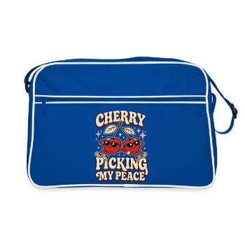Choisir ma paix à la cerette – Kirschen Humour - Sac Retro - bleu/blanc - Devant