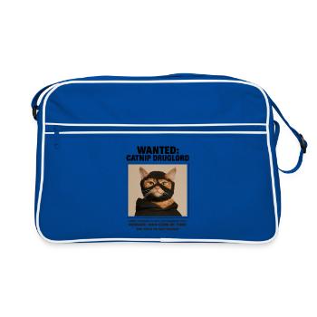 Catnip Druglord / Süße kleiner Dieb! - Retro Tasche - Blau/Weiß - Vorne
