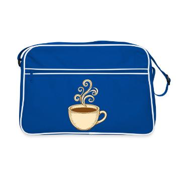 Vintage Steam Swirl Kaffeetasse - Retro Tasche - Blau/Weiß - Vorne