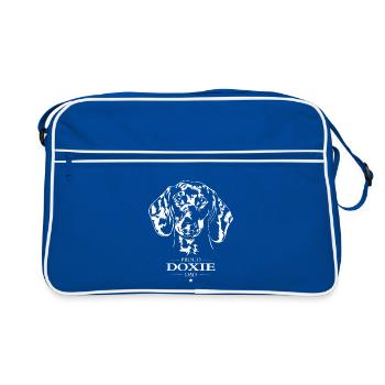 Doxie Dad Chiens Chien Teckel Teckel Wilsigns - Sac Retro - bleu/blanc - Devant