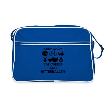 KEEP CALM Eat Cheese and Bitterballen Multi Color - Retro Bag - blue/white - Front