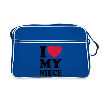 I love my niece - J'aime ma nièce - Sac Retro - bleu/blanc - Devant
