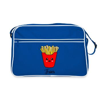 Süße Pommes frites - Retro Tasche - Blau/Weiß - Vorne