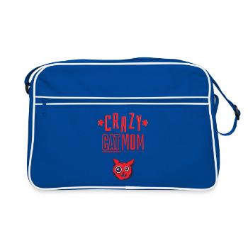 Maman chat folle - Sac Retro - bleu/blanc - Devant