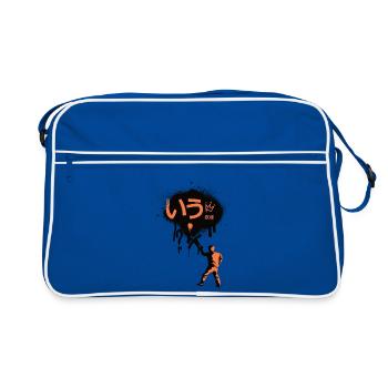 Logo du pulvérisateur abstrait - Sac Retro - bleu/blanc - Devant