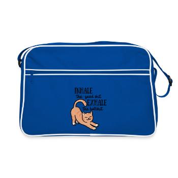 Positivity Cat - Retro Tasche - Blau/Weiß - Vorne