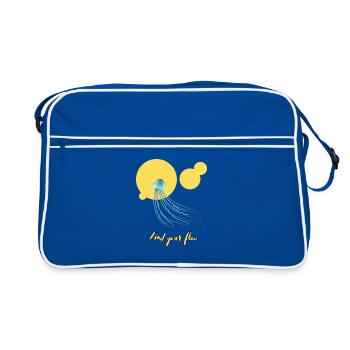 Trouvez votre rythme – Méduses lumineuses - Sac Retro - bleu/blanc - Devant