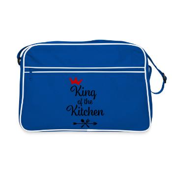 Tablier de cuisine pour homme - Sac Retro - bleu/blanc - Devant