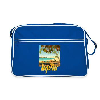 Karpathos - Retro Tasche - Blau/Weiß - Vorne