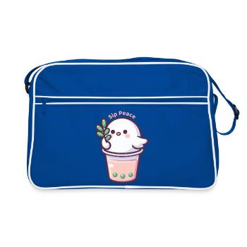 Sip Peace - Retro Bag - blue/white - Front