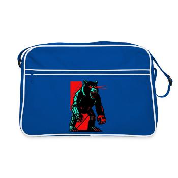 Mecha Techno Bear - Retro Bag - blue/white - Front