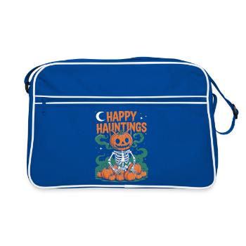 Spooky Jack-o'-Lantern Squelette Halloween Design - Sac Retro - bleu/blanc - Devant