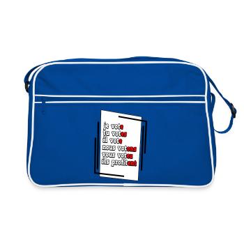 Humorous Electoral Commitment Poster - Retro Bag - blue/white - Front