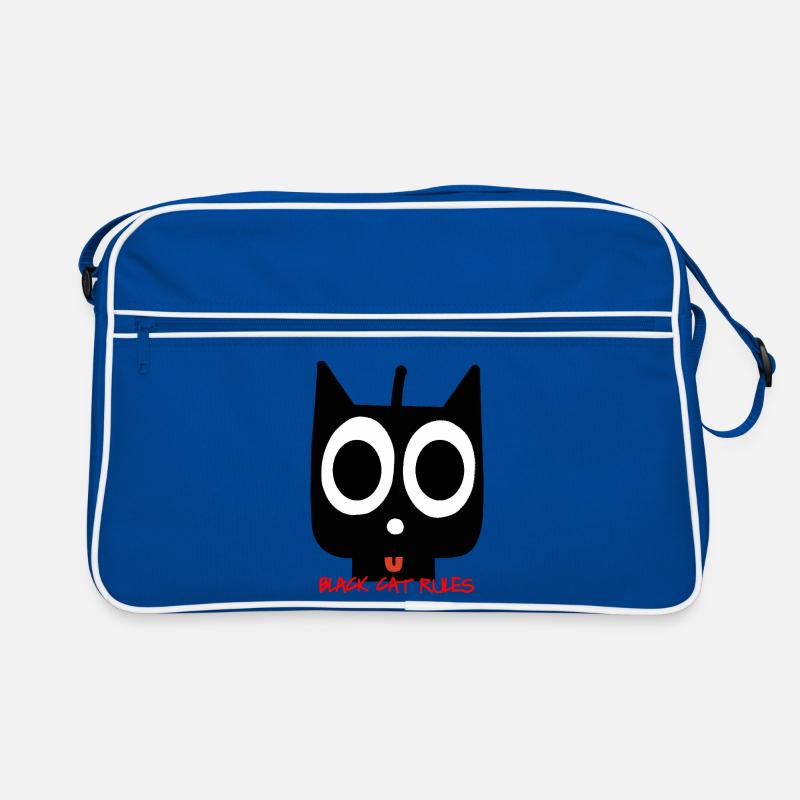 schwarze Katze Retro Tasche