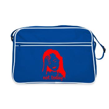 Woman has a headache - Retro Bag - blue/white - Front