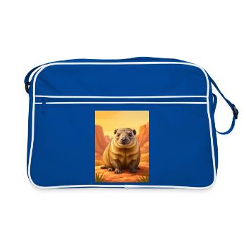 Jupe de bande dessinée mignonne réaliste Hyrax - Sac Retro - bleu/blanc - Devant