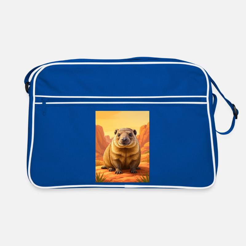 Realistic cute Comic Rock Hyrax Retro Tasche