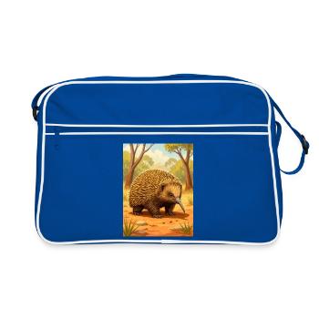 Echidna A spiny wanderer with ancient charm - Retro Bag - blue/white - Front
