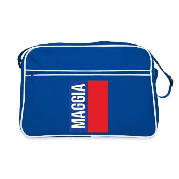 Maggia Ticino Souvenir T-Shirt - Retro Bag - blue/white - Front