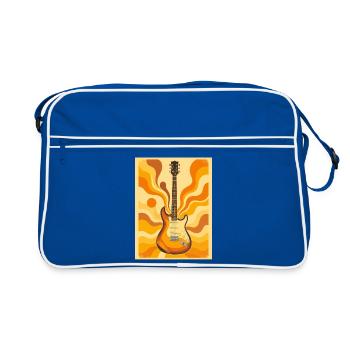 Guitare rétro psychédélique avec des années soixante-dix vibrantes - Sac Retro - bleu/blanc - Devant
