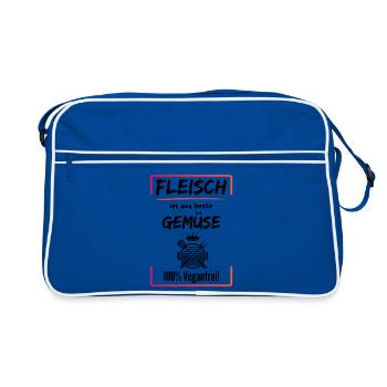 Meat is the best vegetable-100% vegan-free - Retro Bag - blue/white - Front