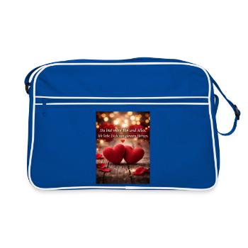 My One and All Heart of Love - Retro Bag - blue/white - Front