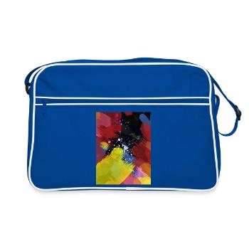 Farbexplosion Abstrakte Farbflächen - Retro Tasche - Blau/Weiß - Vorne