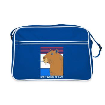 Ne t’inquiète pas, sois capy capybara - Sac Retro - bleu/blanc - Devant