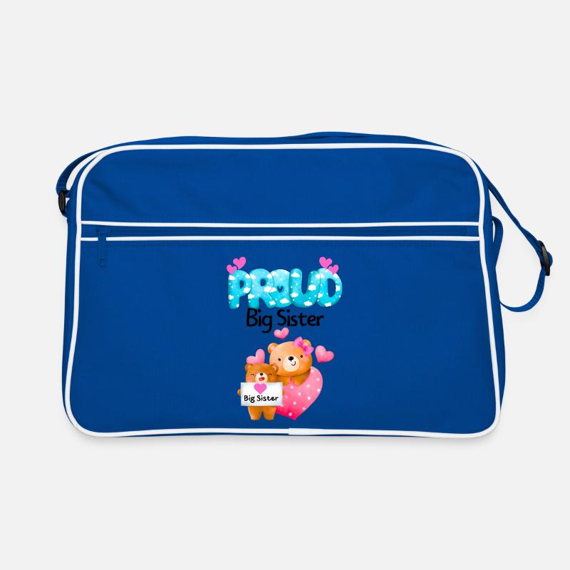 Stolze große Schwester Teddybären Retro Tasche