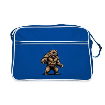 Grizzly Power Ours Musclé Fitness - Sac Retro - bleu/blanc - Devant