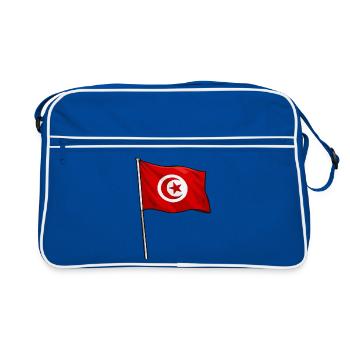 Drapeau tunisien en contraste rouge et blanc - Sac Retro - bleu/blanc - Devant