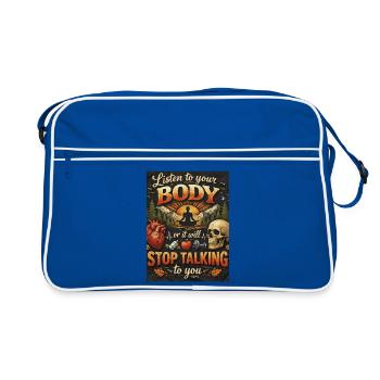 Écoute ton corps ou il parle - Sac Retro - bleu/blanc - Devant